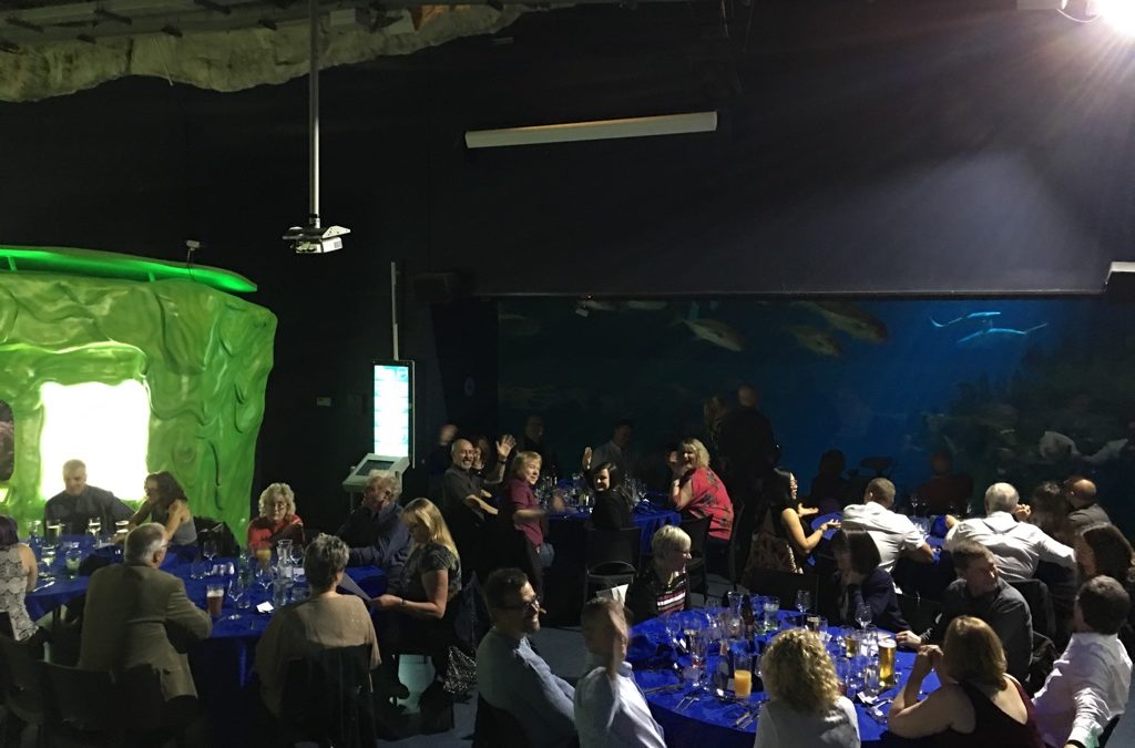 A gathering of divers at The Deep, Hull